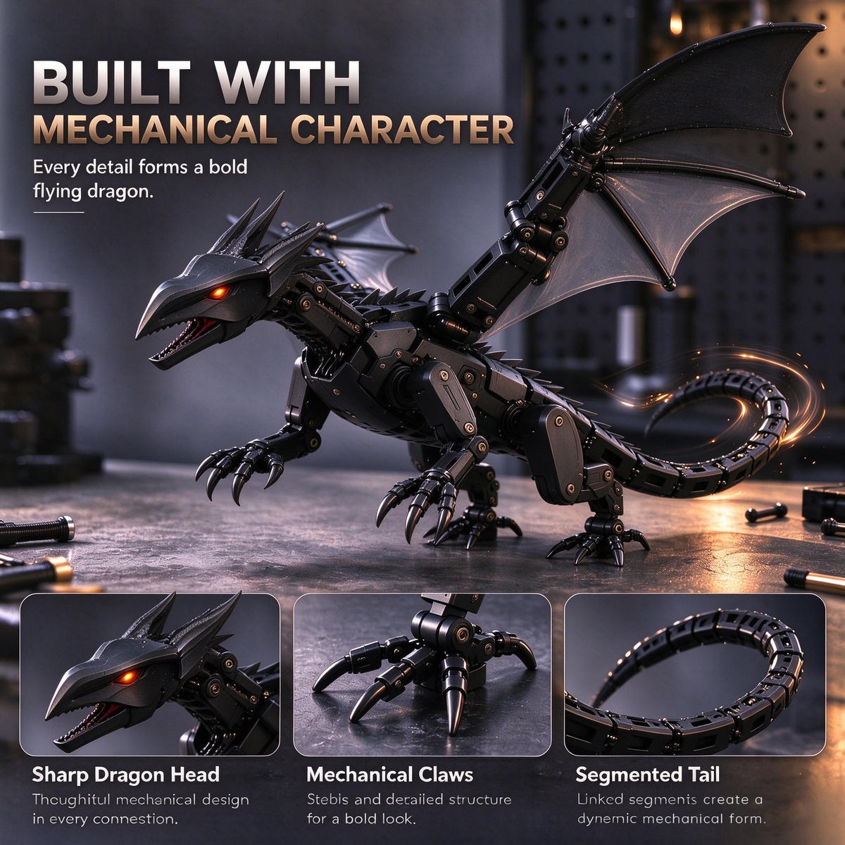 🔥 Flying Mechanical Dragon Transforming Toy