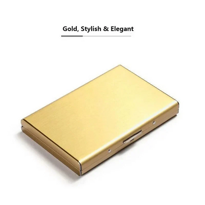 RFID Blocking Stainless Steel Card Holder – 10-Card Capacity, Slim Anti-Theft Metal Wallet
