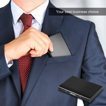 RFID Blocking Stainless Steel Card Holder – 10-Card Capacity, Slim Anti-Theft Metal Wallet