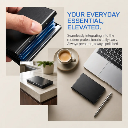 RFID Blocking Stainless Steel Card Holder – 10-Card Capacity, Slim Anti-Theft Metal Wallet