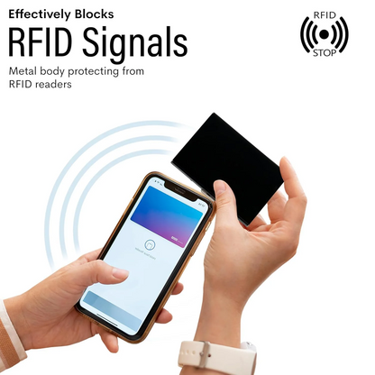 RFID Blocking Stainless Steel Card Holder – 10-Card Capacity, Slim Anti-Theft Metal Wallet