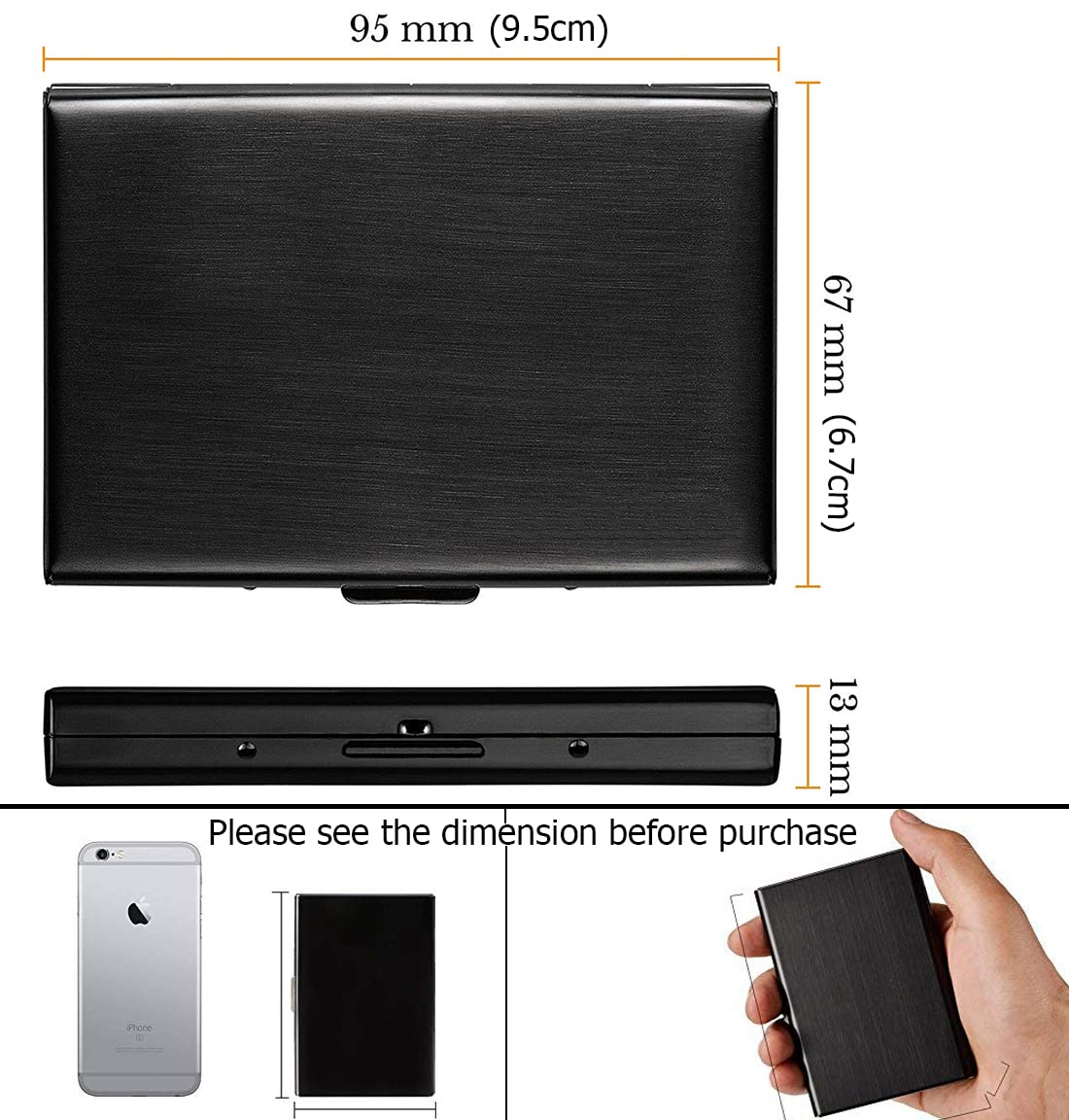 RFID Blocking Stainless Steel Card Holder – 10-Card Capacity, Slim Anti-Theft Metal Wallet