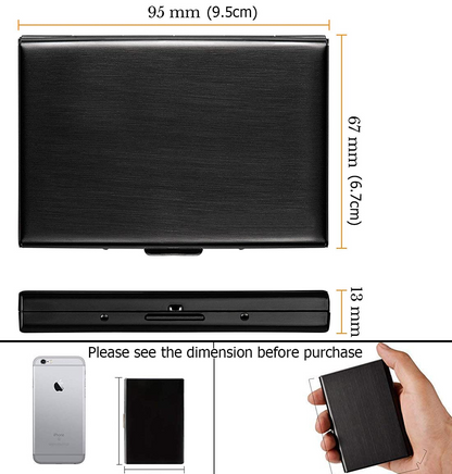 RFID Blocking Stainless Steel Card Holder – 10-Card Capacity, Slim Anti-Theft Metal Wallet